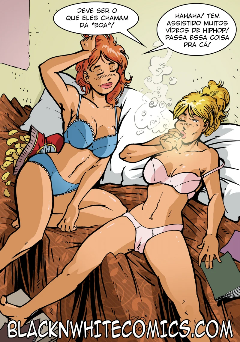 Dois policiais comendo estudantes – BlackNWhiteComics – Alta Qualidade - Traduzido