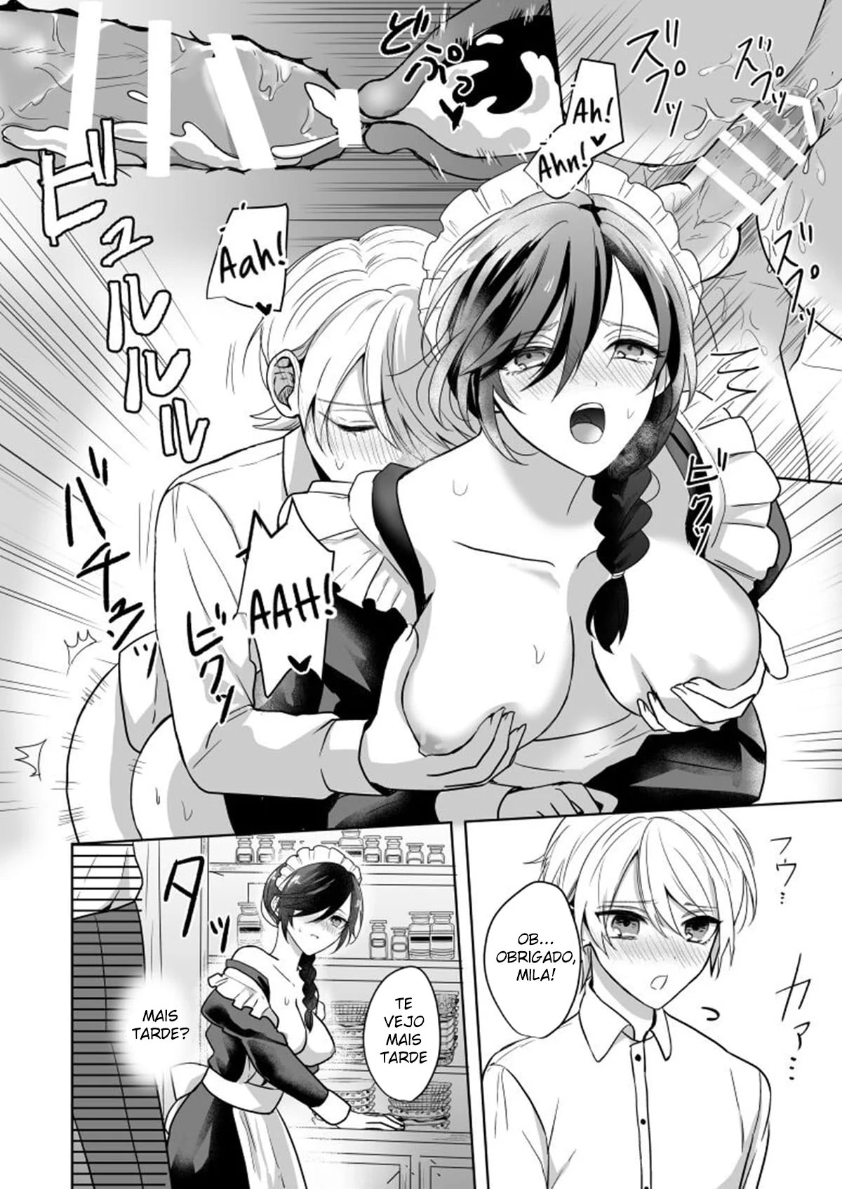 Engravidando a Empregada – Hentai Preto e Branco – PT-BR