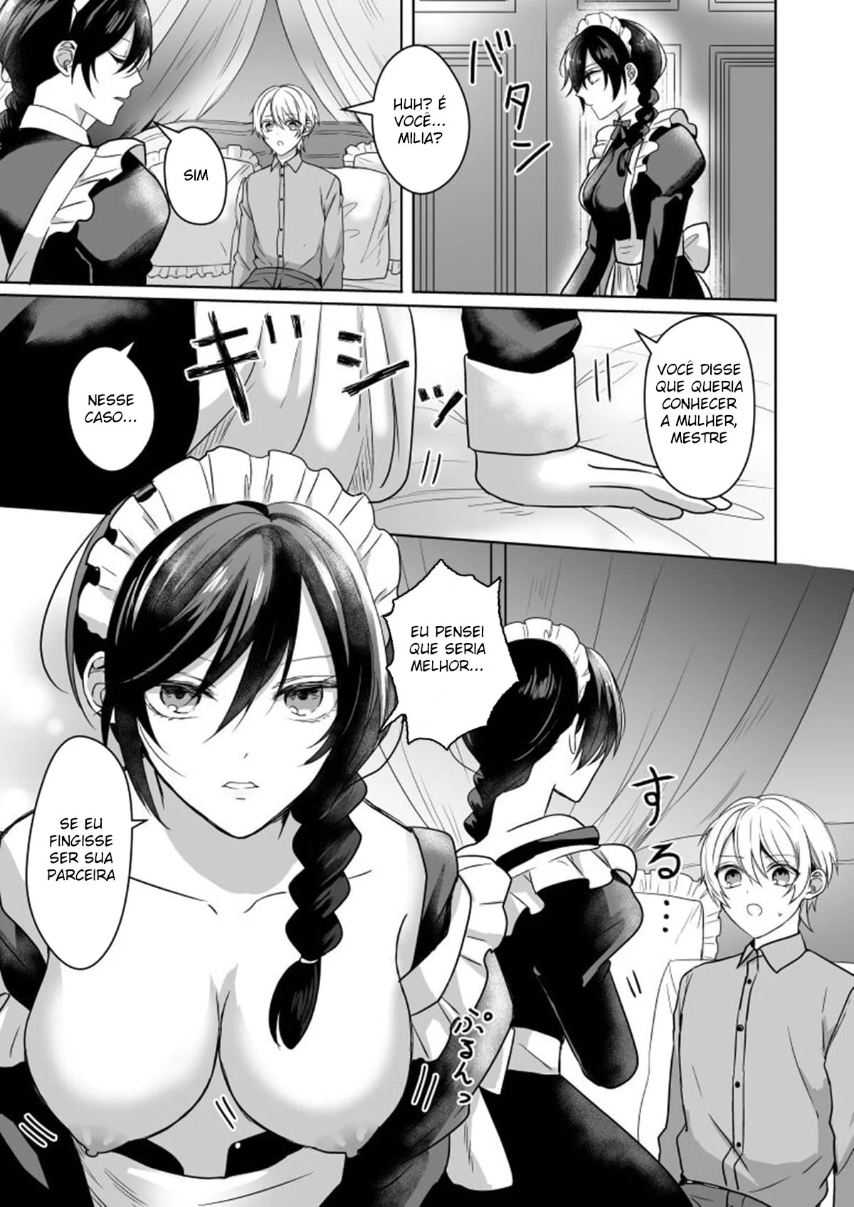 Engravidando a Empregada – Hentai Preto e Branco – PT-BR