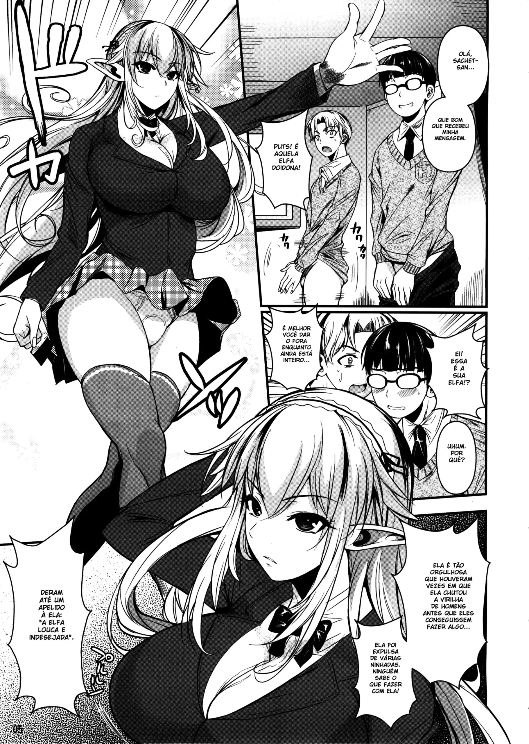 Ensino Médio da Elfa – Hentai Preto e Branco – Português do Brasil