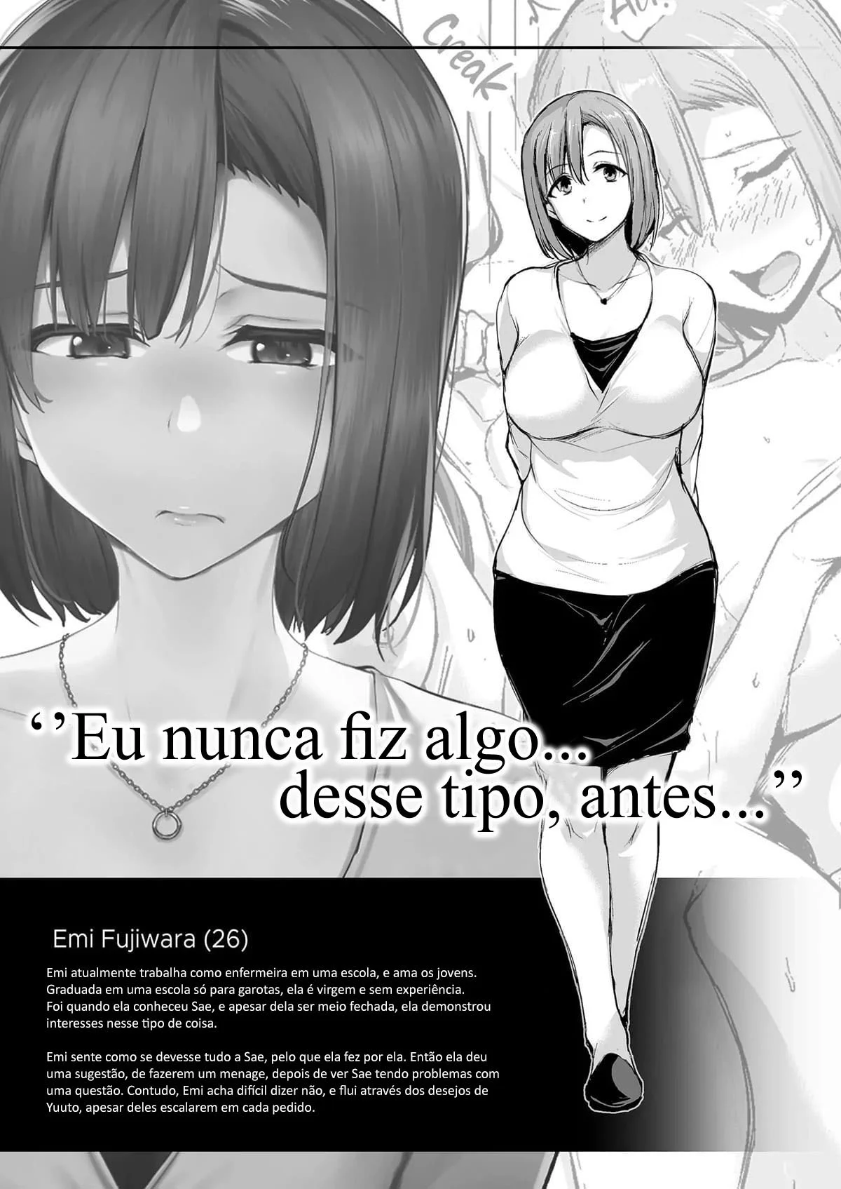 Eu não consigo ficar duro sem dois pares de seios, então minha esposa chamou uma amiga! – Hentai Preto e Branco – Tradução Em Português