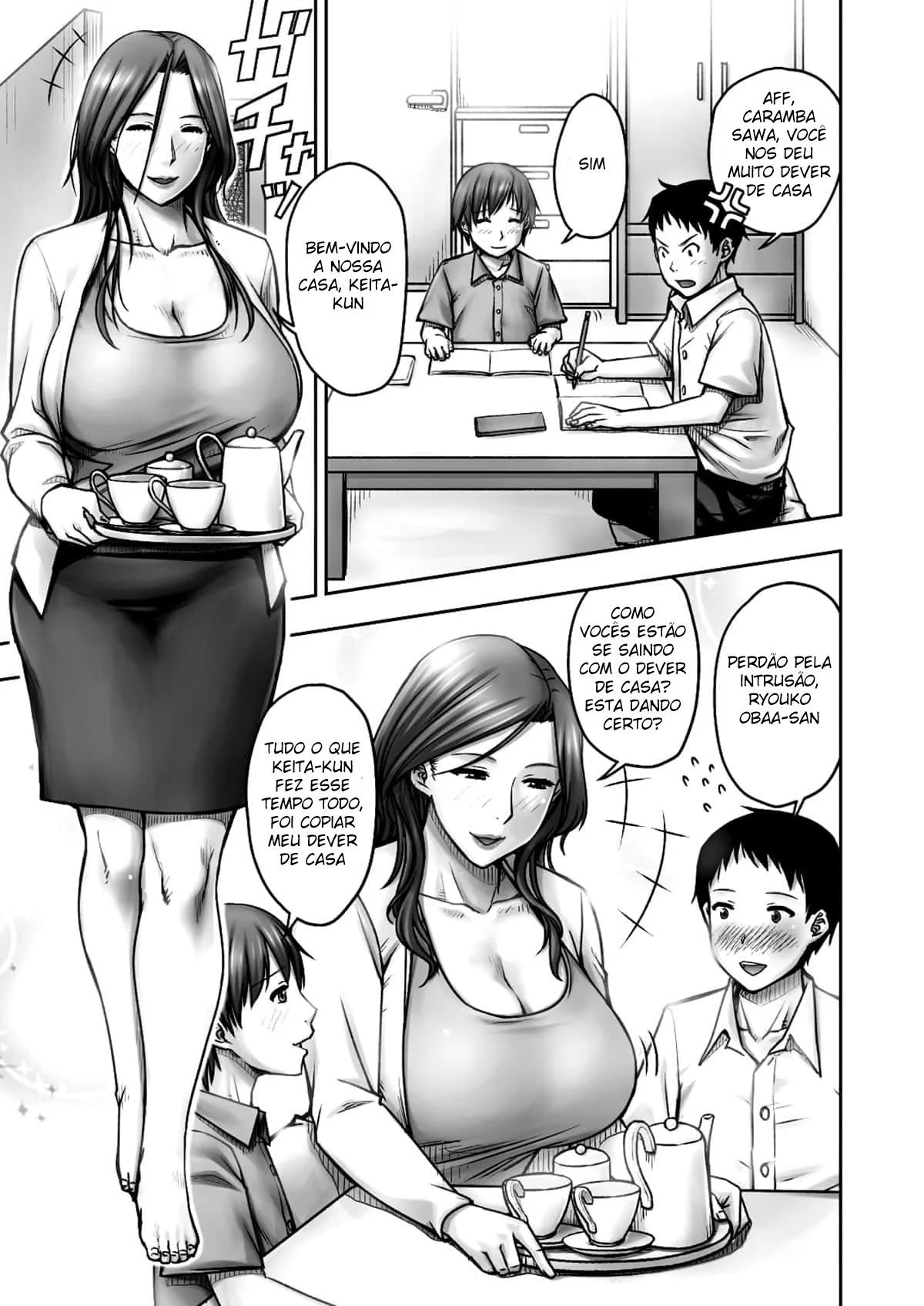 Eu Tentei Fazer uma Pegadinha com a Mãe do Meu Melhor Amigo, e eu Quem Acabei Recebendo uma Pegadinha – Hentai Preto e Branco – PT Brasil
