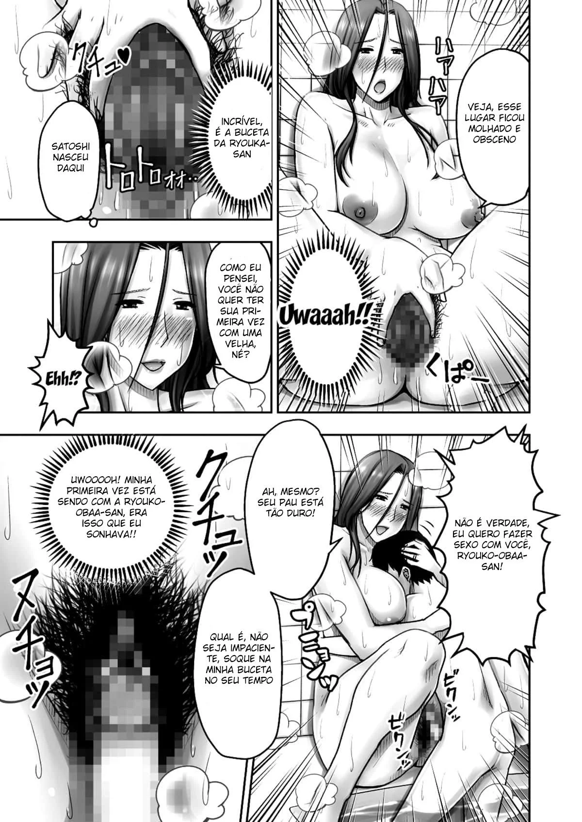 Eu Tentei Fazer uma Pegadinha com a Mãe do Meu Melhor Amigo, e eu Quem Acabei Recebendo uma Pegadinha – Hentai Preto e Branco – PT Brasil