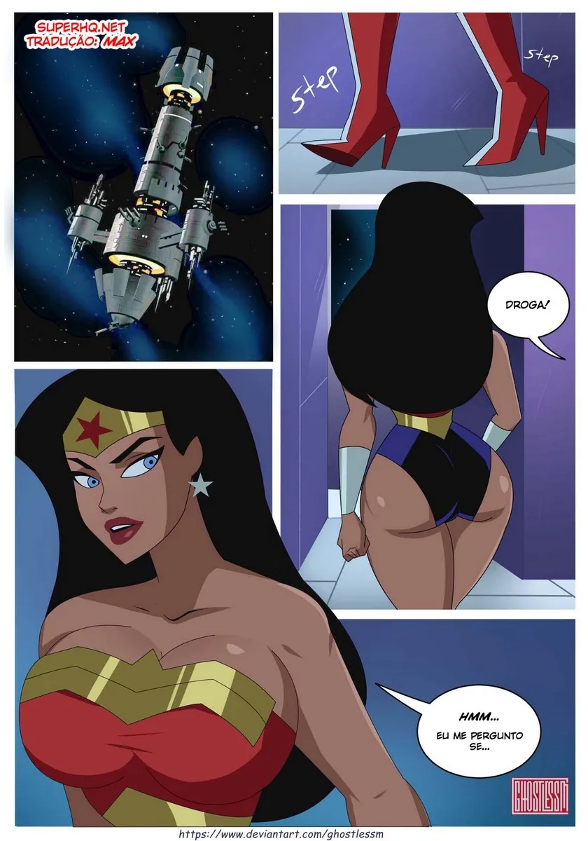 [GhostLessm] Justice League, Hot Workout – Lesbicas Hentai – Português do Brasil