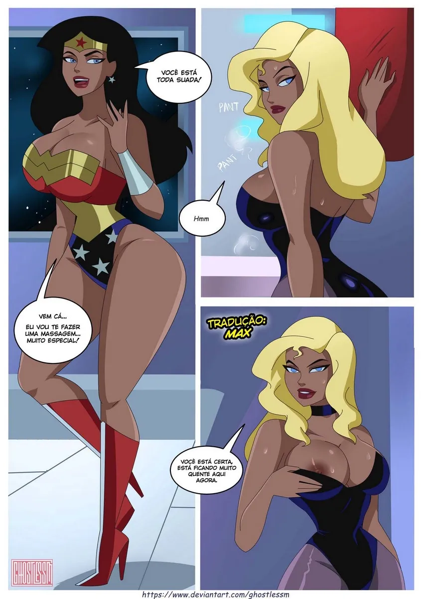 [GhostLessm] Justice League, Hot Workout – Lesbicas Hentai – Português do Brasil