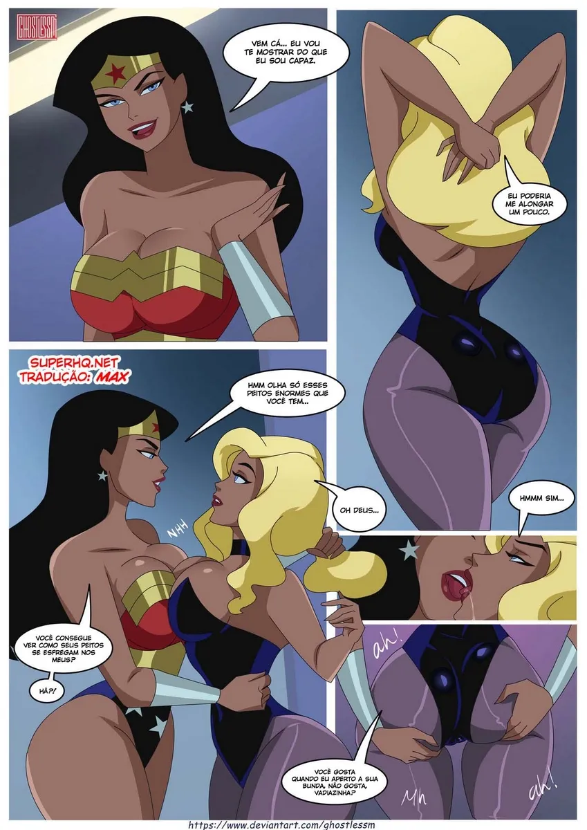 [GhostLessm] Justice League, Hot Workout – Lesbicas Hentai – Português do Brasil