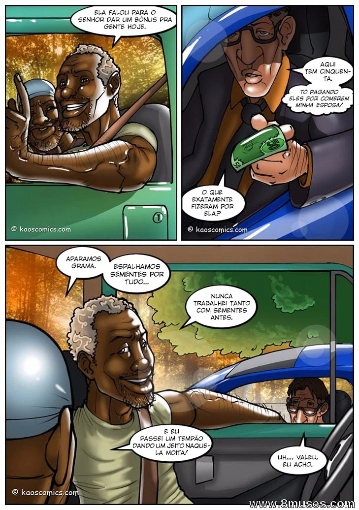 Gibi pornô polemico A esposa e os jardineiros pretos o inicio – Hentai Interracial – Quadrinho Original