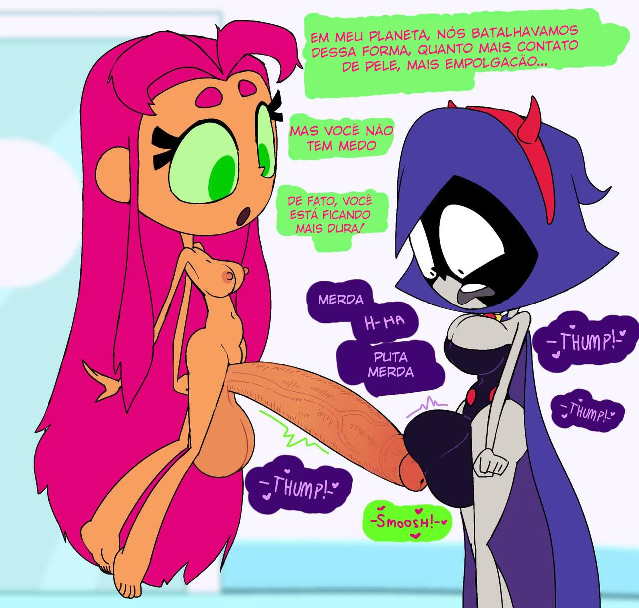 [Googabutt] Starfire & Raven – Cartoon Pornô – Ler Hentai HQ