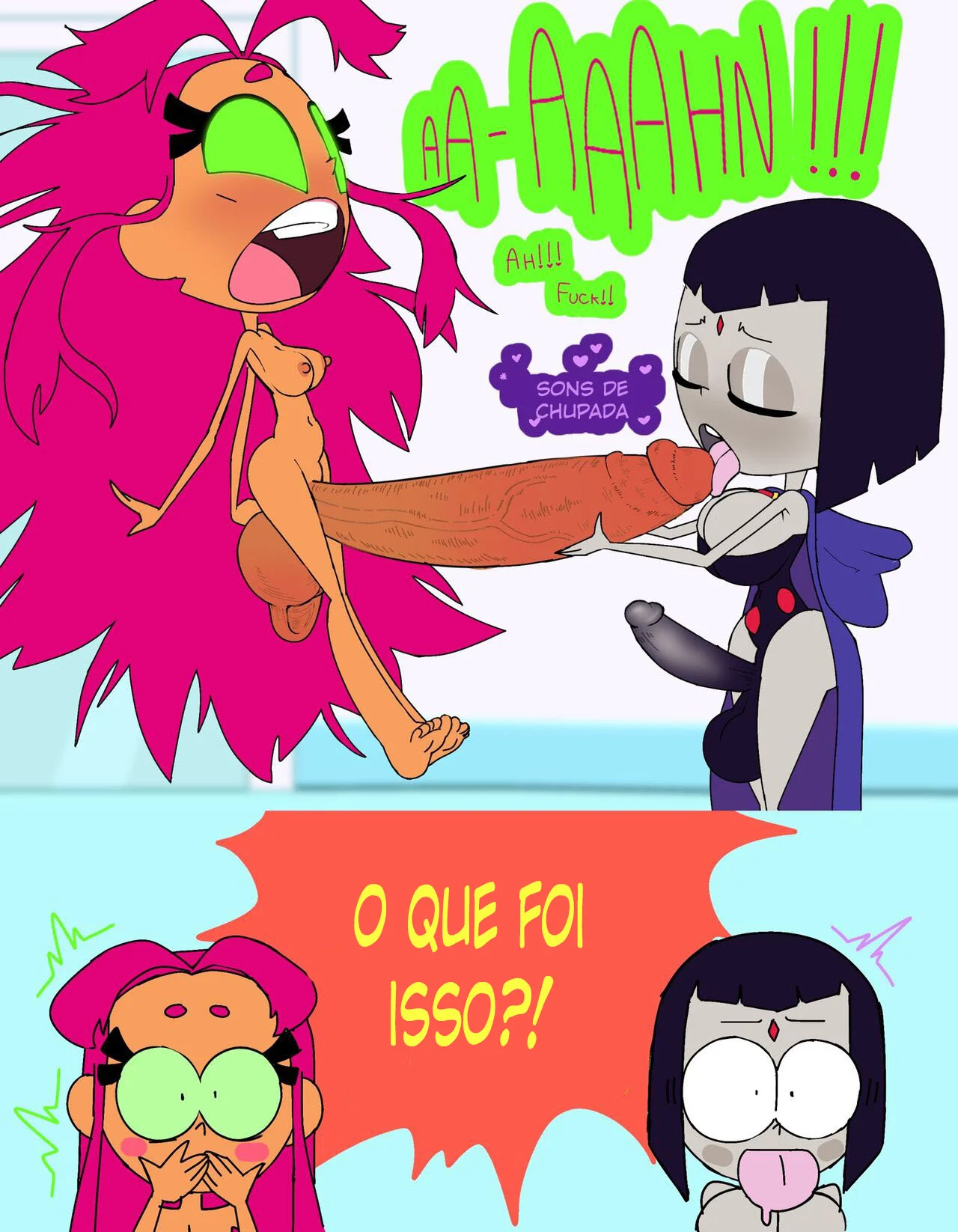 [Googabutt] Starfire & Raven – Cartoon Pornô – Ler Hentai HQ