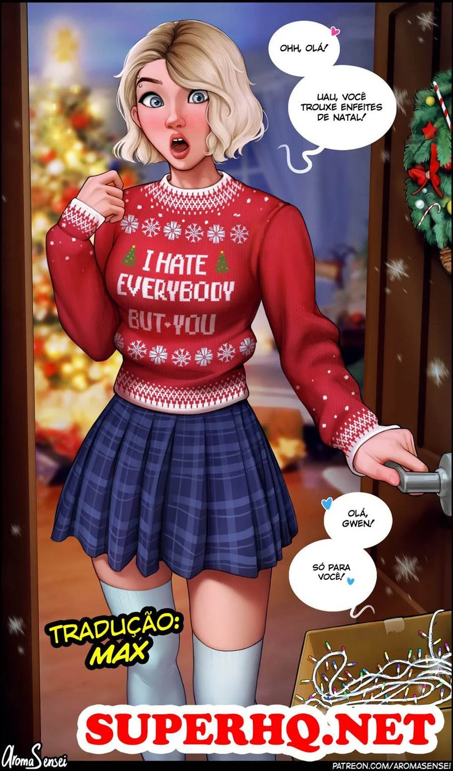 Gwen Celebrates Christmas – Hentai – Tradução Em Português