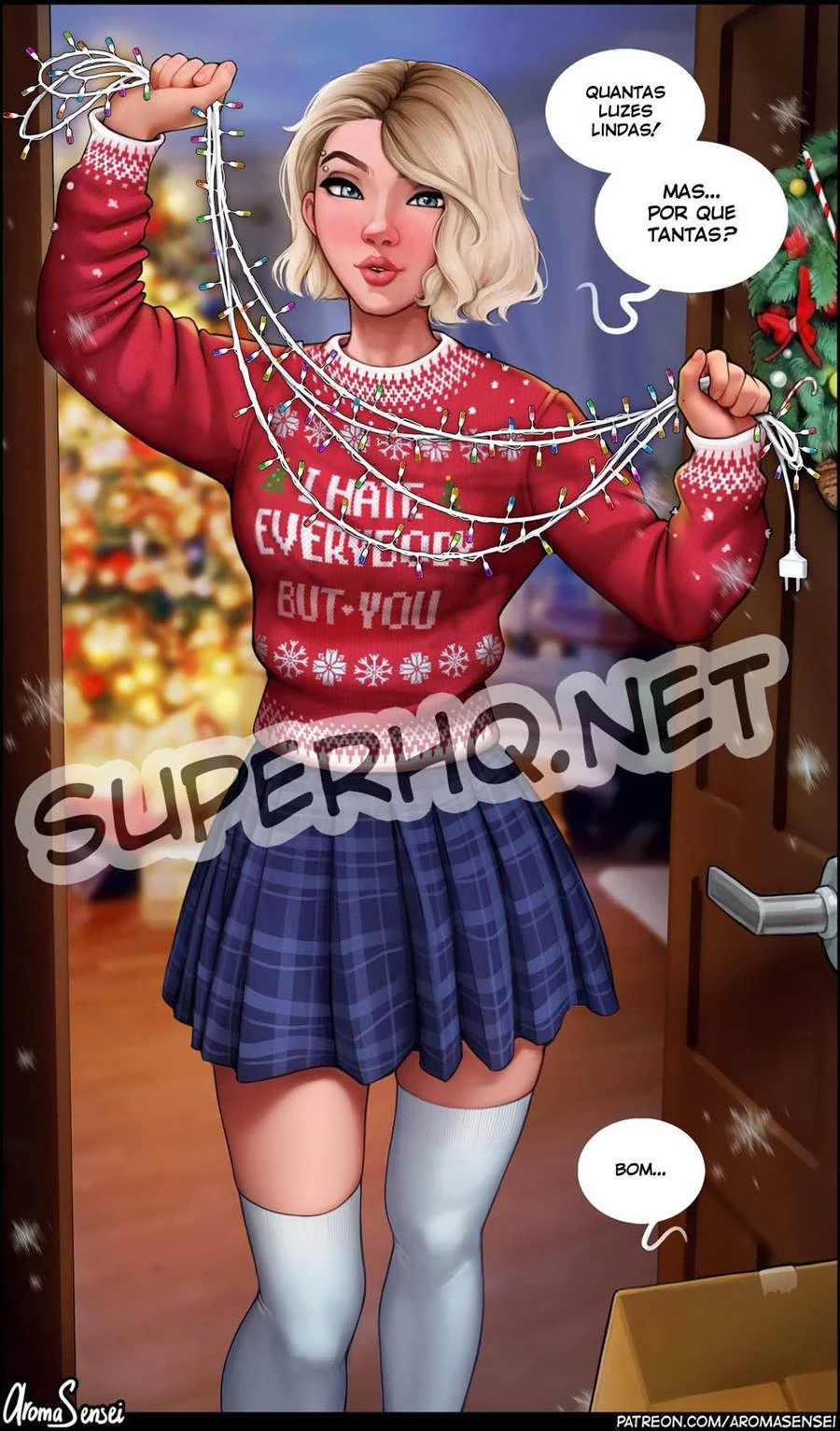 Gwen Celebrates Christmas – Hentai – Tradução Em Português