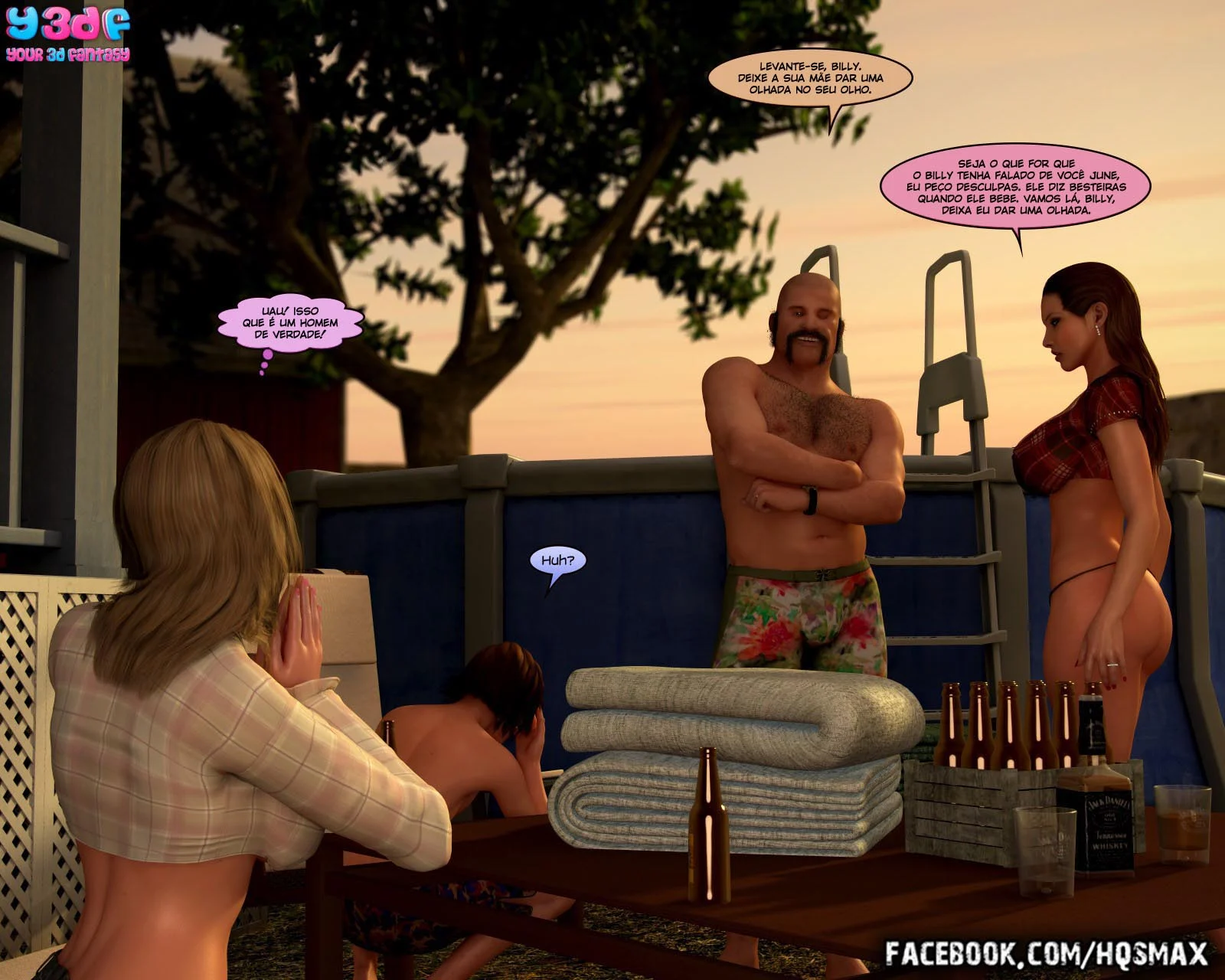 Hentai 3D HQ: Putaria em família – HQ Traição – PT-BR