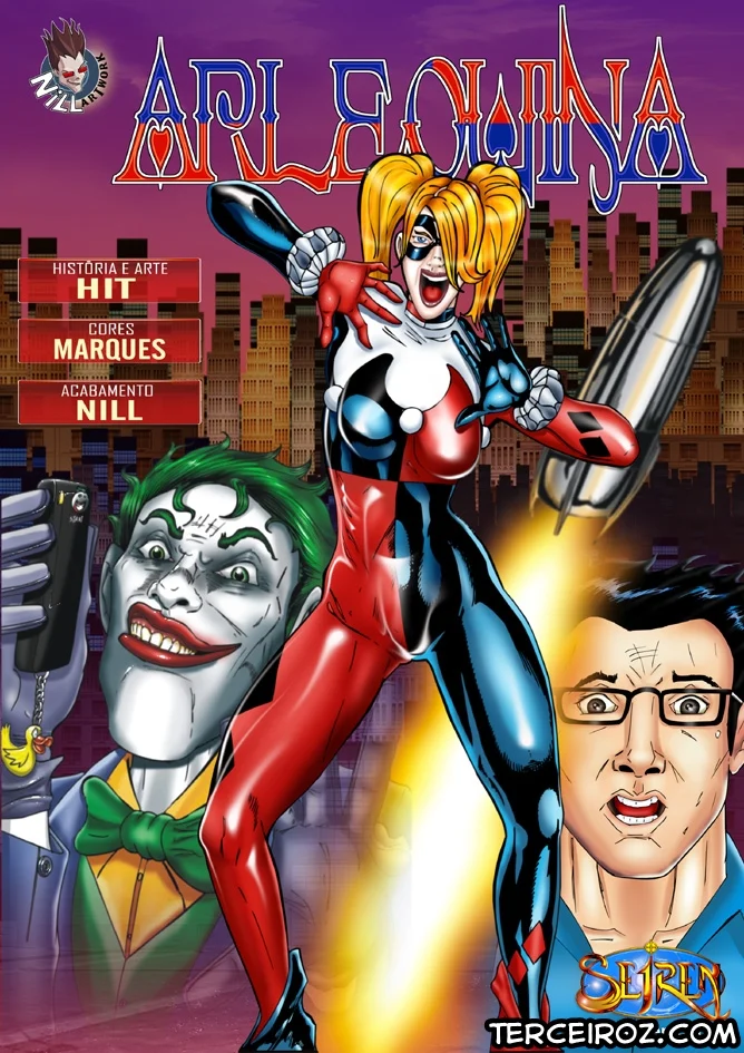 Hentai em quadrinhos: Coringa comendo o cu da Arlequina – Heróis Porno – Tradução Em Português