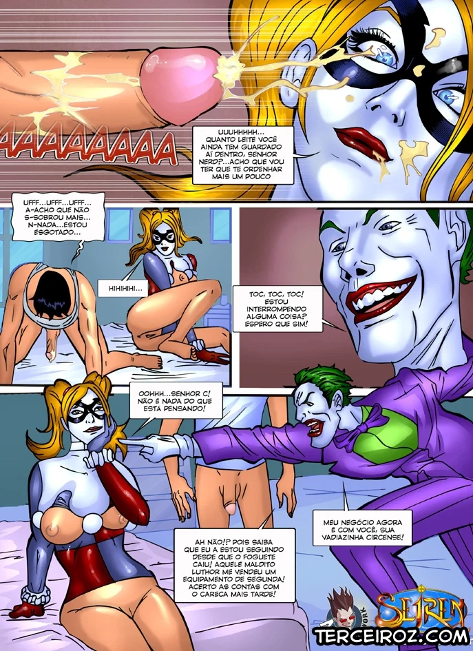 Hentai em quadrinhos: Coringa comendo o cu da Arlequina – Heróis Porno – Tradução Em Português