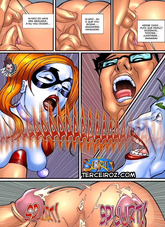 Hentai em quadrinhos: Coringa comendo o cu da Arlequina – Heróis Porno – Tradução Em Português