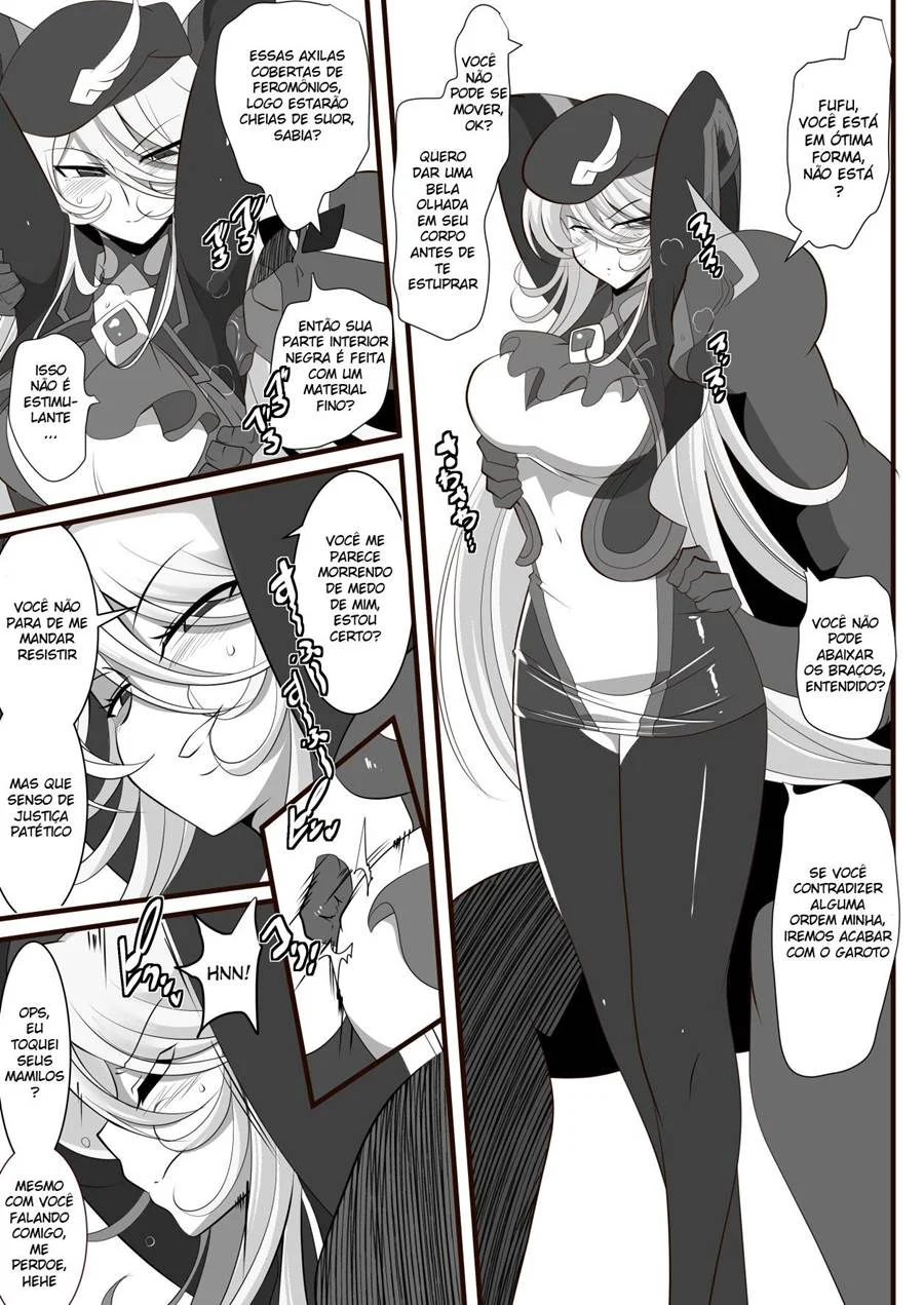 Heroine Harassment Shirogane no Anbarerl Hen Hitojichi o Torarete Nasu Subenaku Dosukebe Hero ni Kegasareru Aku no Onna Kanbu – Hentai – PT-BR