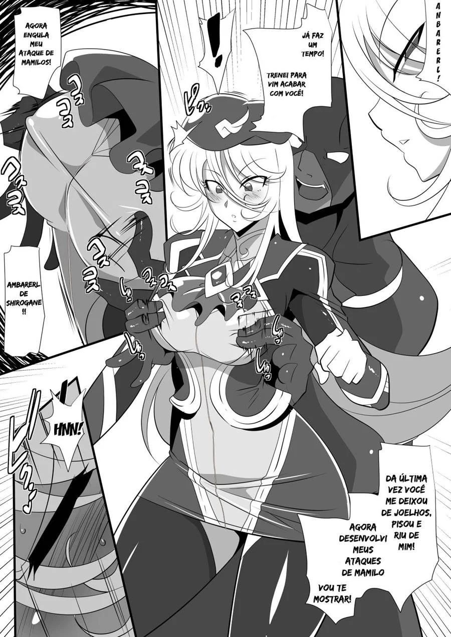Heroine Harassment Shirogane no Anbarerl Hen Hitojichi o Torarete Nasu Subenaku Dosukebe Hero ni Kegasareru Aku no Onna Kanbu – Hentai – PT-BR