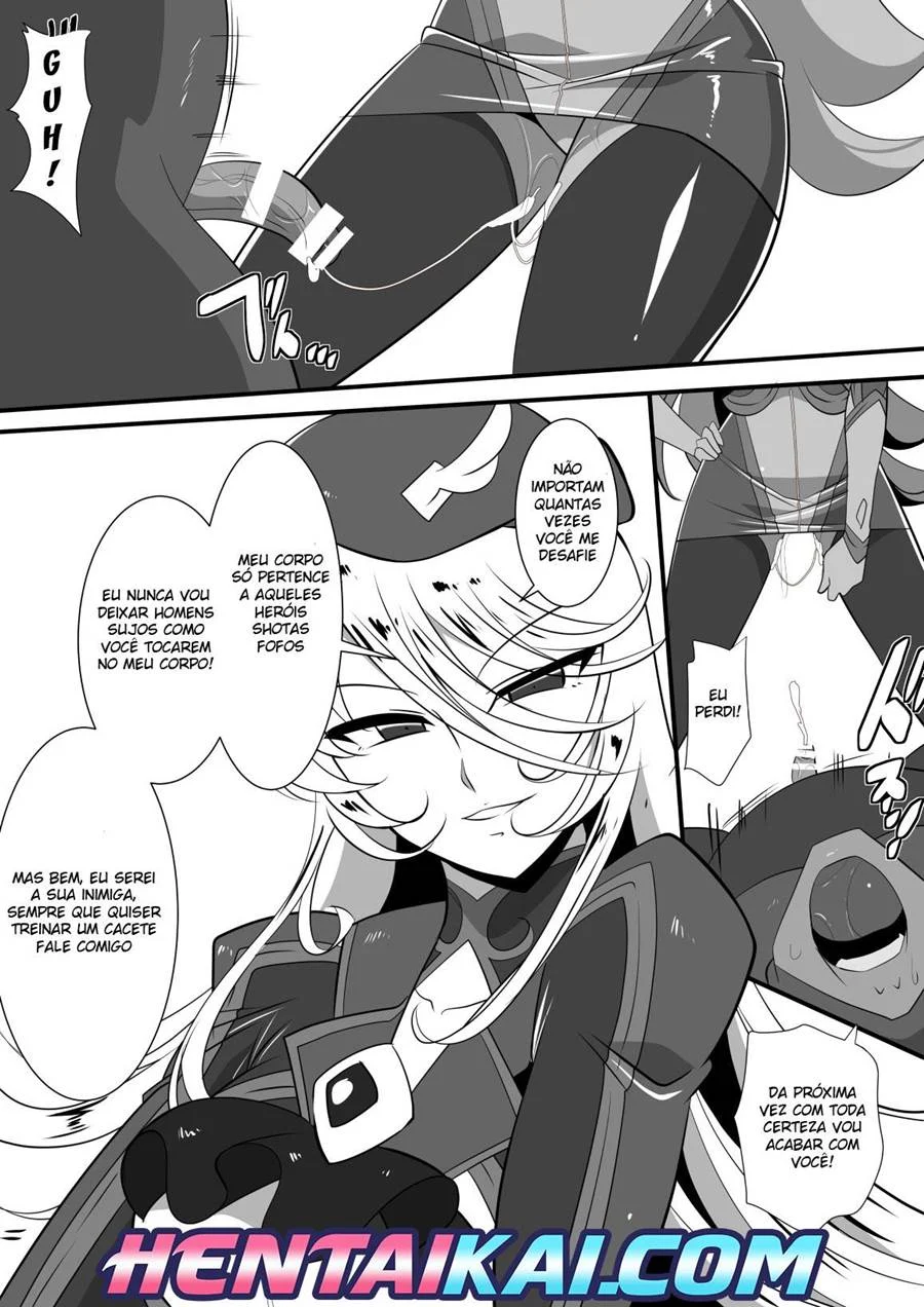 Heroine Harassment Shirogane no Anbarerl Hen Hitojichi o Torarete Nasu Subenaku Dosukebe Hero ni Kegasareru Aku no Onna Kanbu – Hentai – PT-BR