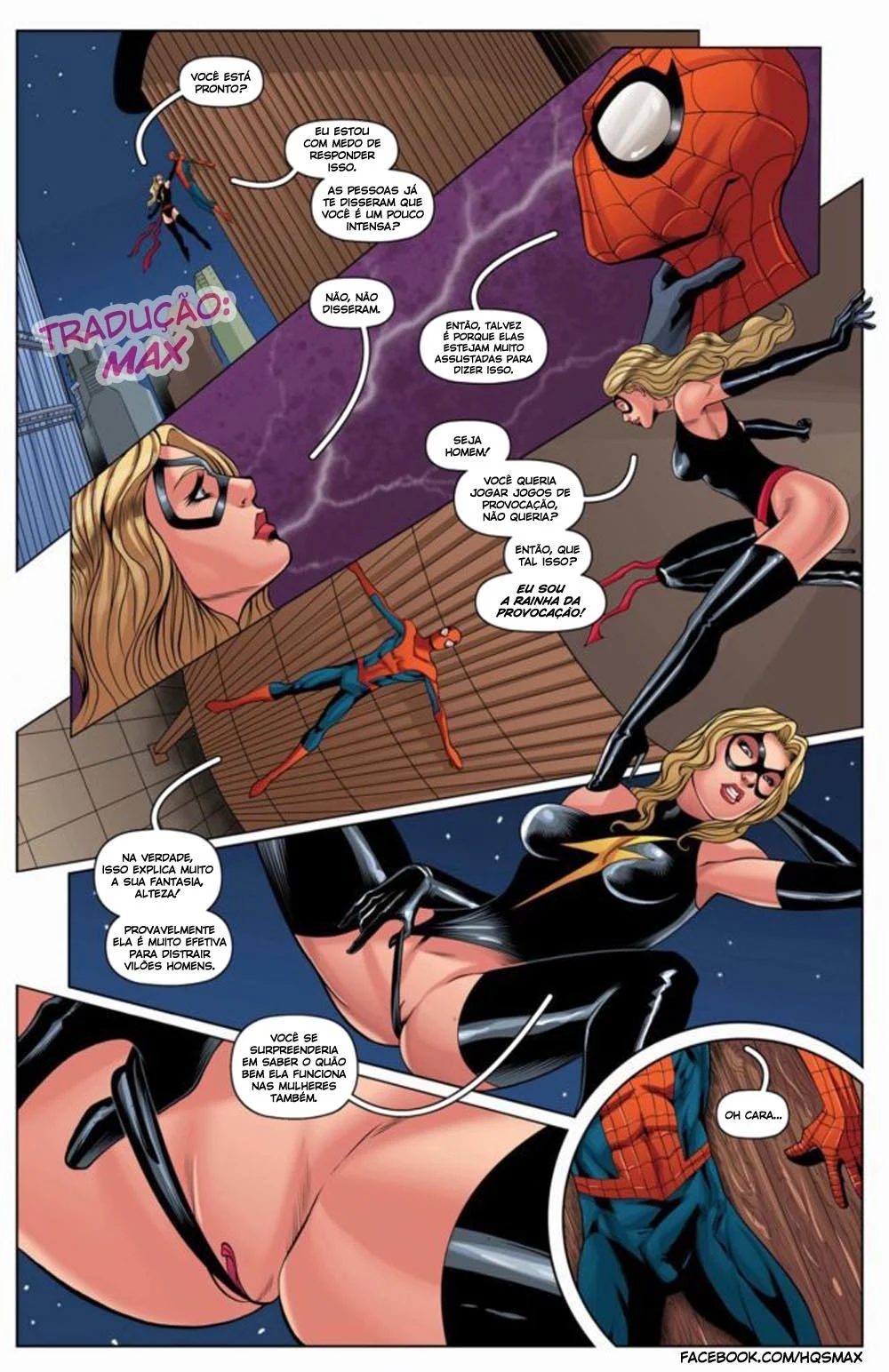 Homem Aranha Fudendo Miss Marvel – Heróis Porno – Português do Brasil
