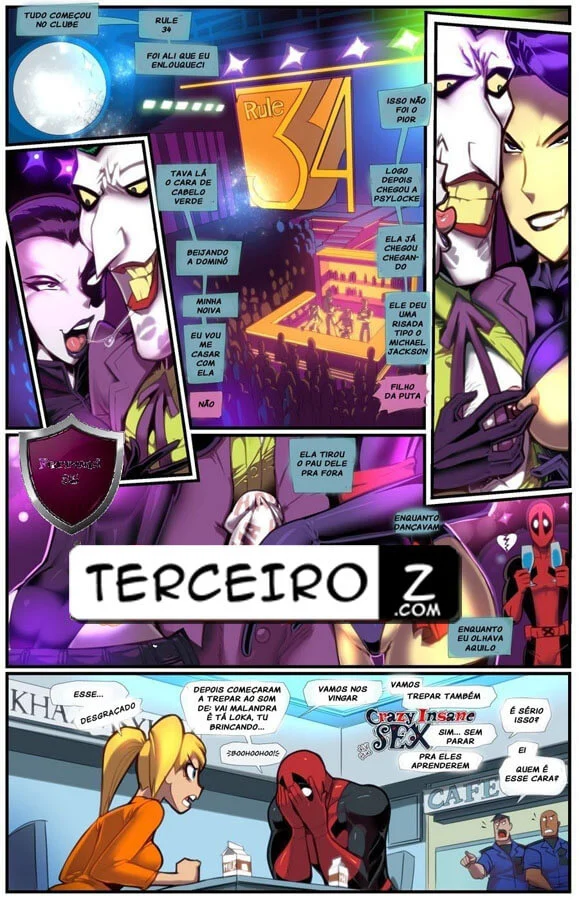 HQs e Historinhas cartoon: Deadpool comendo Arlequina e suas amigas – Cartoon Pornô – Português do Brasil