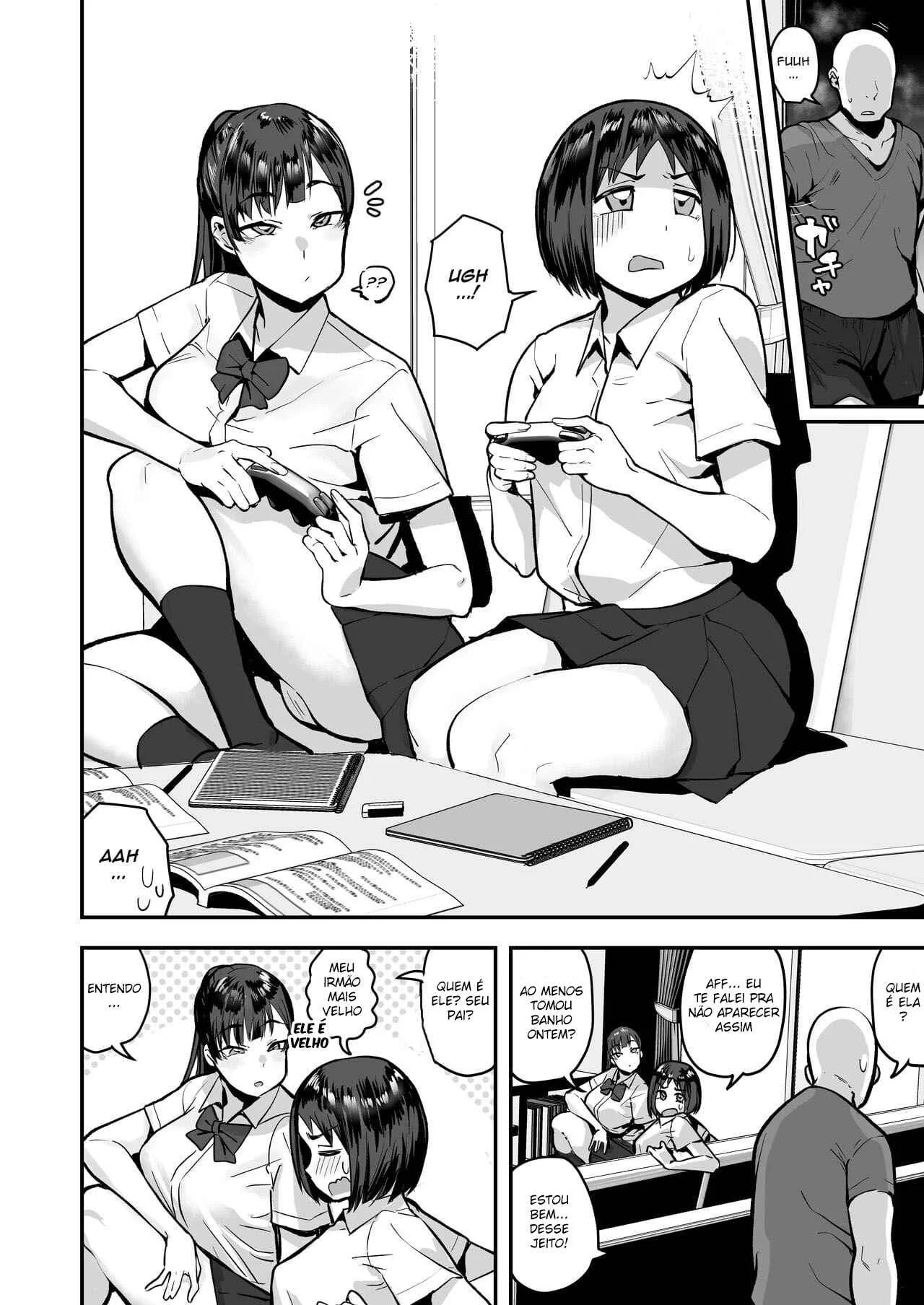 Irmão mais velho de olho na minha amiga – Hentai Preto e Branco – Ler Hentai HQ