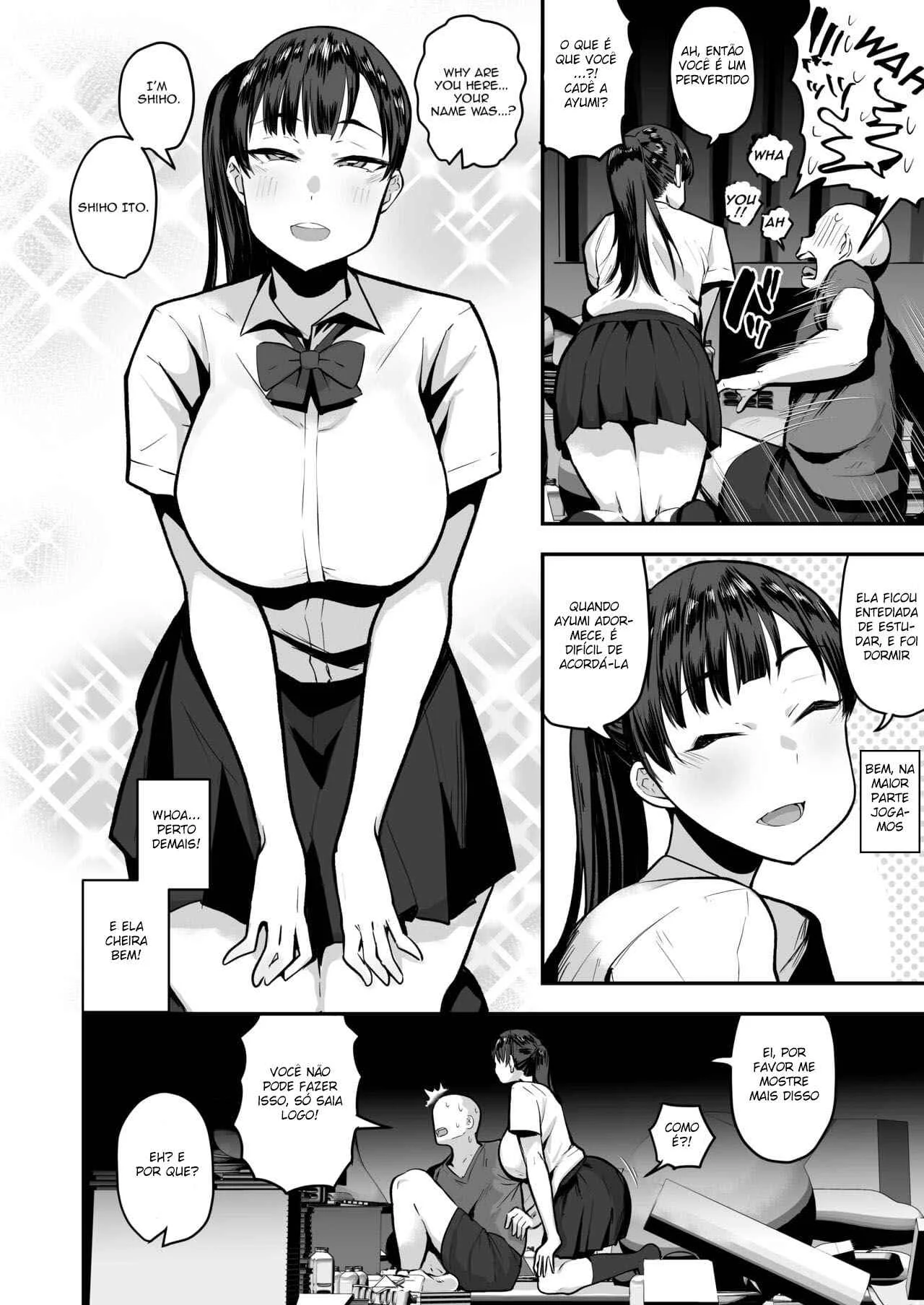 Irmão mais velho de olho na minha amiga – Hentai Preto e Branco – Ler Hentai HQ