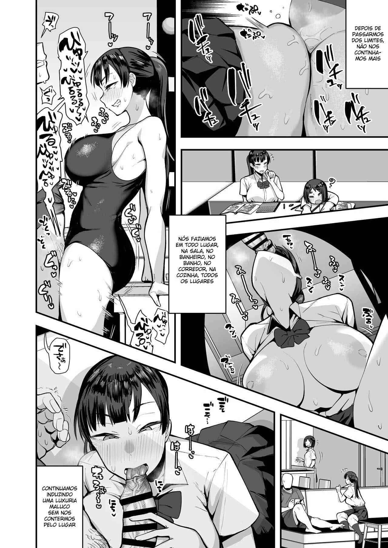 Irmão mais velho de olho na minha amiga – Hentai Preto e Branco – Ler Hentai HQ