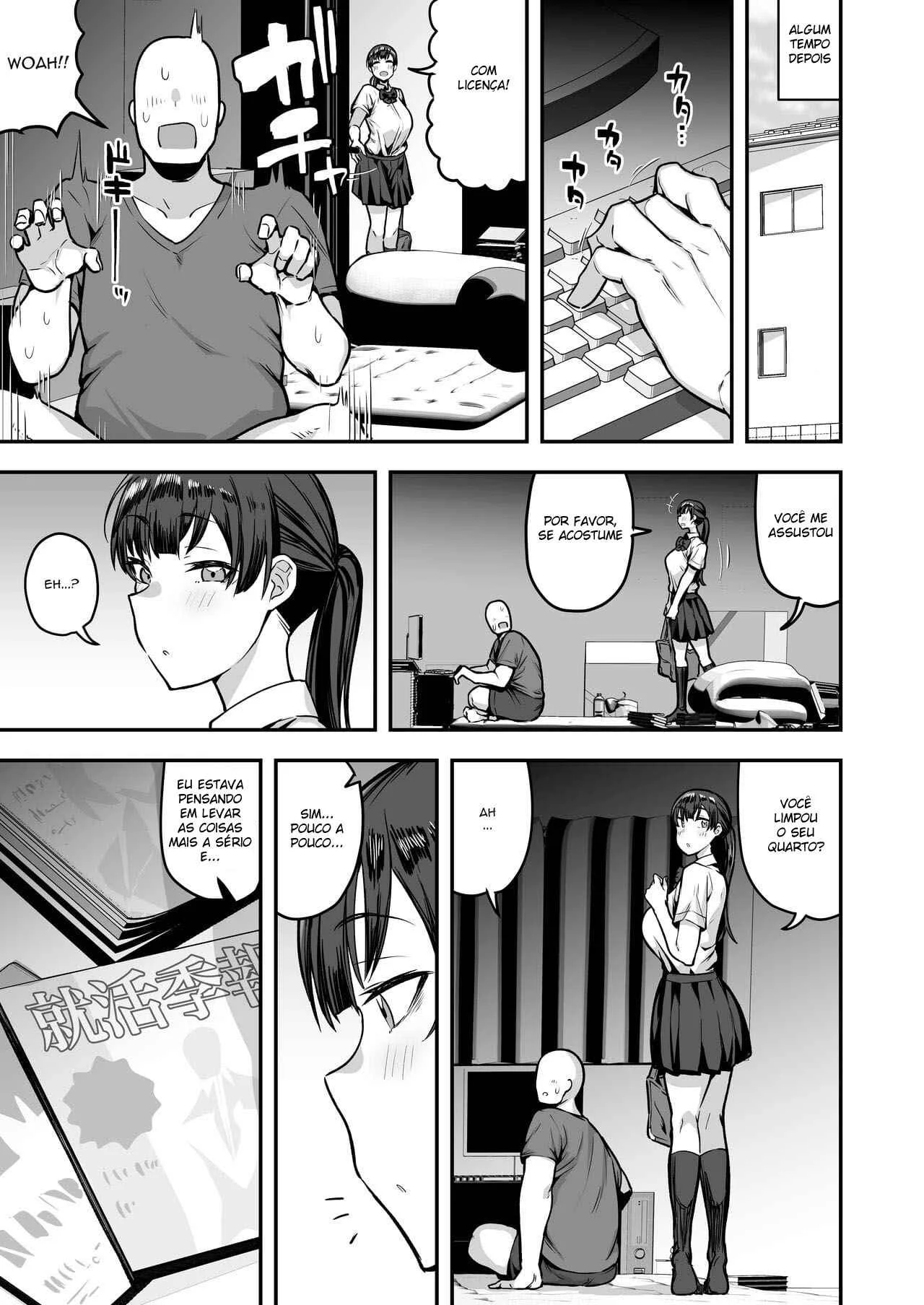 Irmão mais velho de olho na minha amiga – Hentai Preto e Branco – Ler Hentai HQ