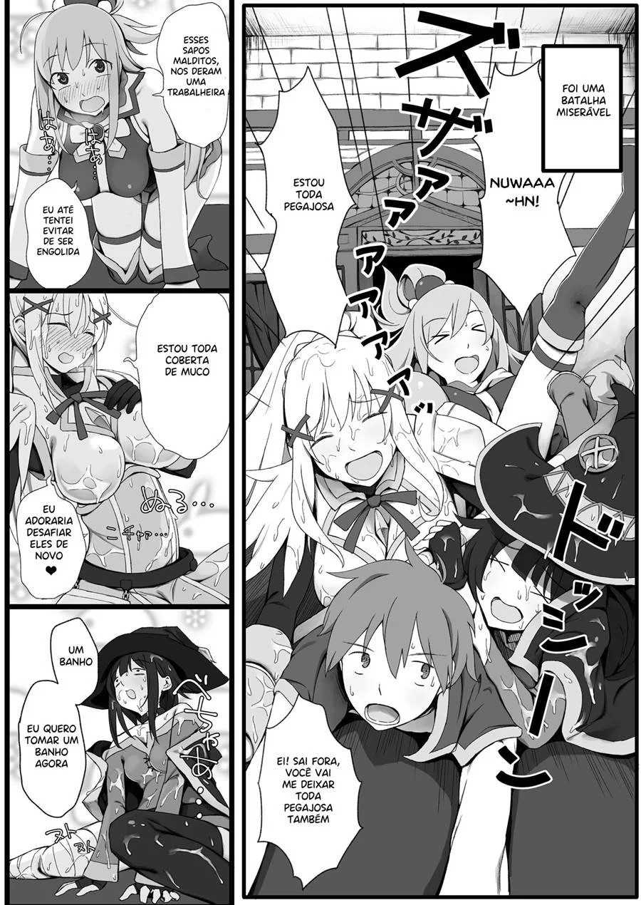 Isekai Tensei Shita Saki de Party Member Zenin to Naisho de Ecchi Shiteru Neet – KonoSuba Hentai – Tradução Em Português