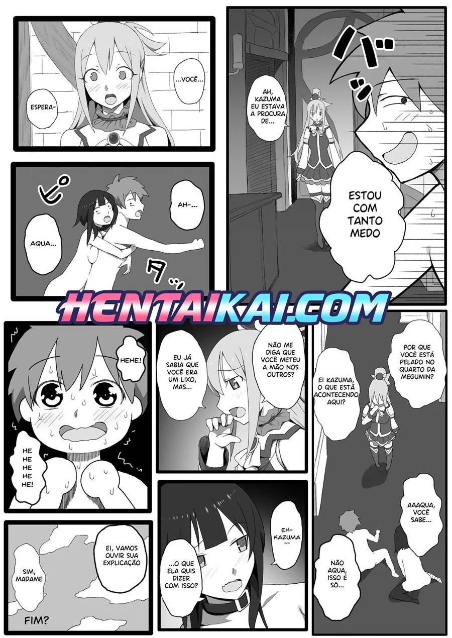 Isekai Tensei Shita Saki de Party Member Zenin to Naisho de Ecchi Shiteru Neet – KonoSuba Hentai – Tradução Em Português