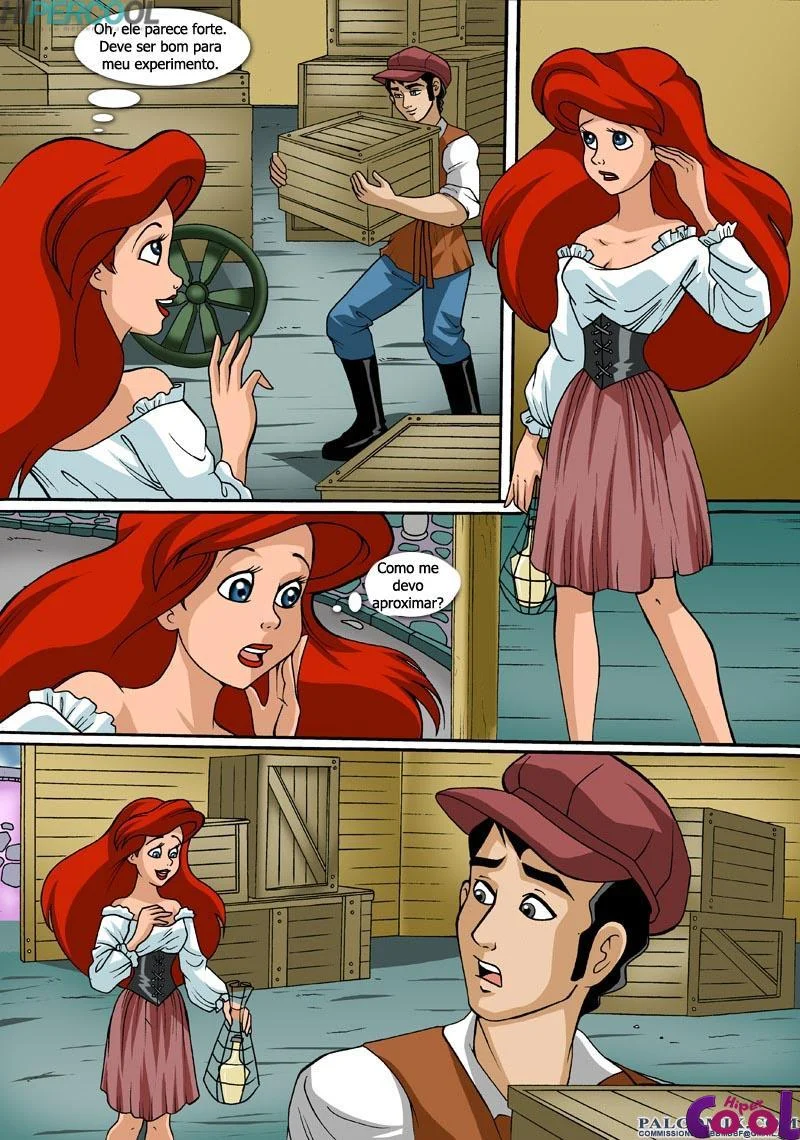 Disney quadrinhos eróticos Ariel trepando com velho insaciável – Disney Hentai – Traduzido