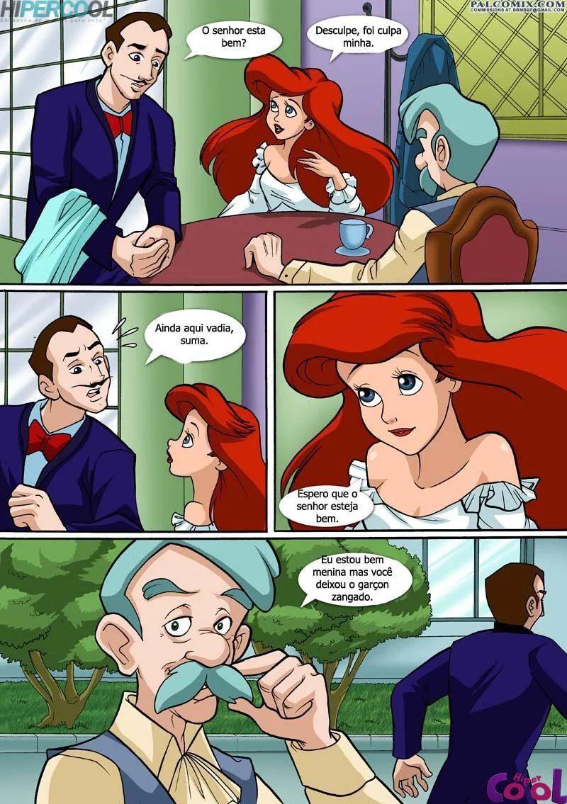 Disney quadrinhos eróticos Ariel trepando com velho insaciável – Disney Hentai – Traduzido